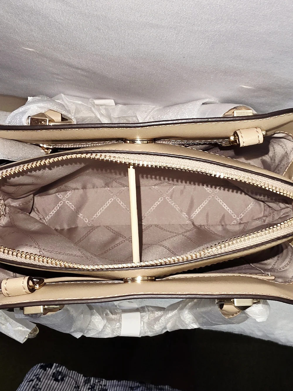 MICHAEL Michael Kors Edith Small Saffiano Leather Satchel In Camel